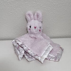 Parent's Choice Pink Bunny Rabbit Security Blanket Lovey Rainbow Satin Lovie